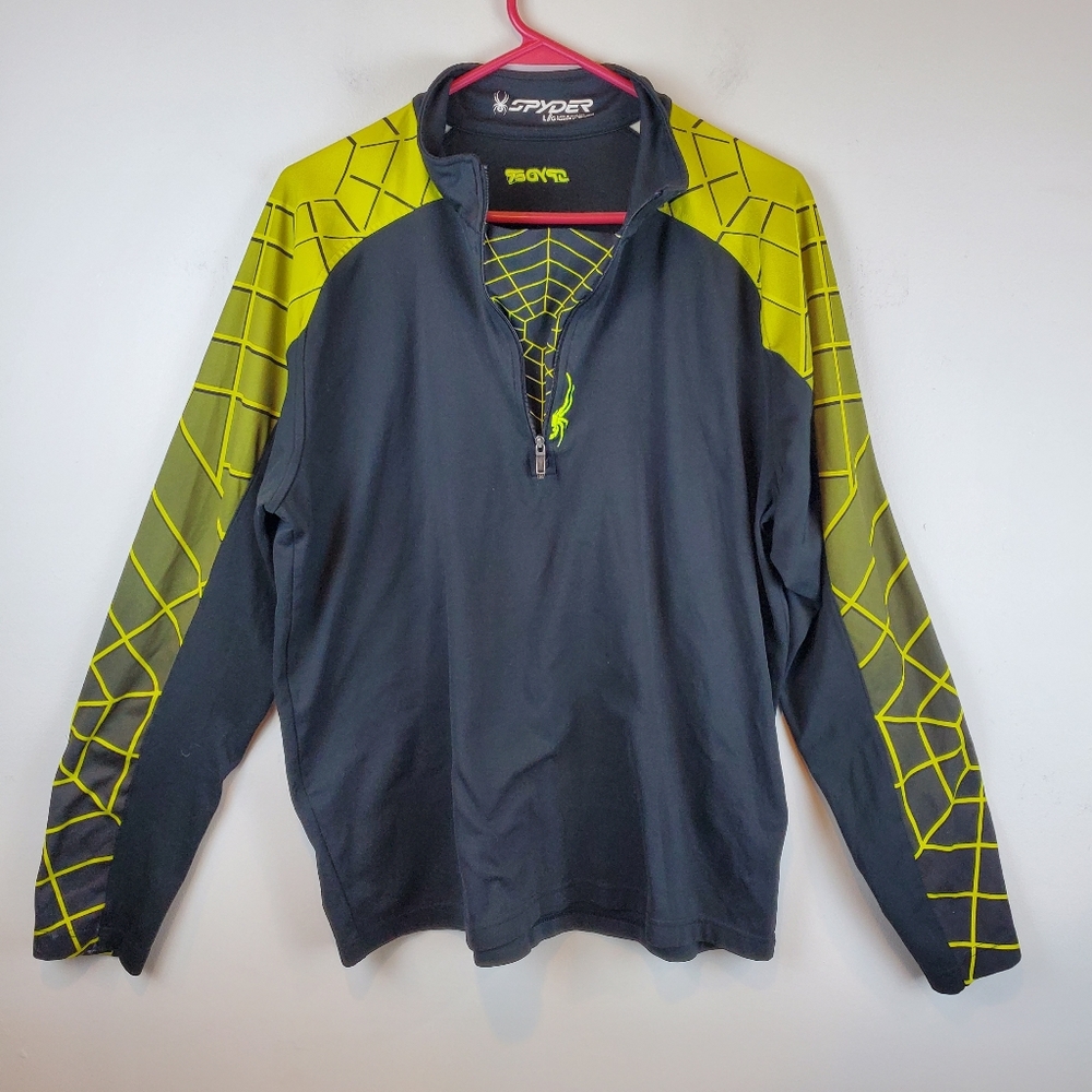 Spyder Long Sleeve 1/4 Zip Pullover Shirt Top Size L Mens Outdoor